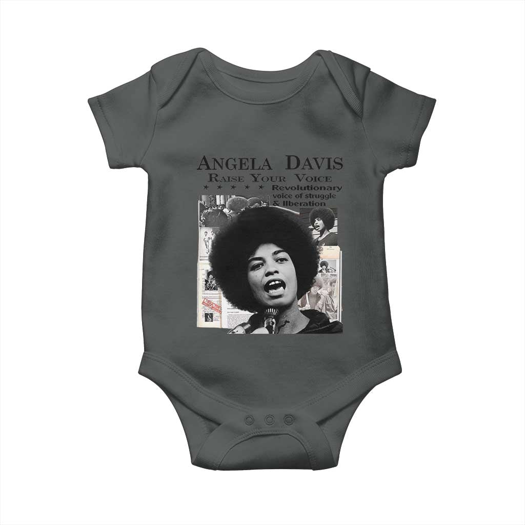 Angela Davis Baby Onesie Raise Your Voice Revolutionary Power Liberation - Wonder Print Shop