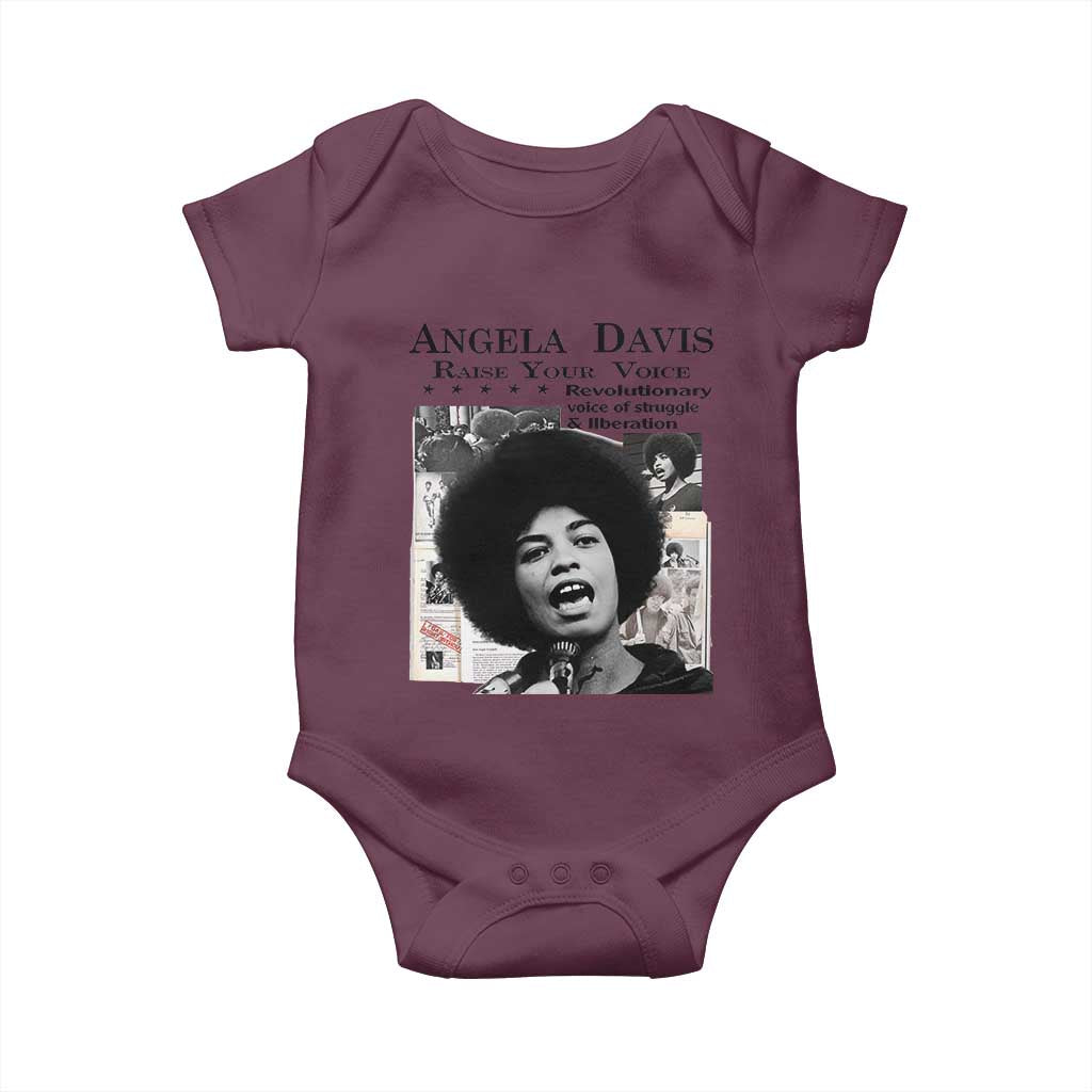 Angela Davis Baby Onesie Raise Your Voice Revolutionary Power Liberation - Wonder Print Shop