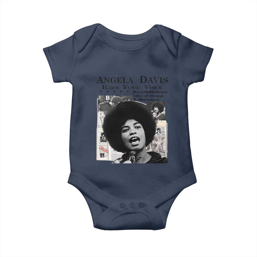 Angela Davis Baby Onesie Raise Your Voice Revolutionary Power Liberation - Wonder Print Shop