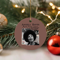 Angela Davis Ceramic Ornament Raise Your Voice Revolutionary Power Liberation - Wonder Print Shop