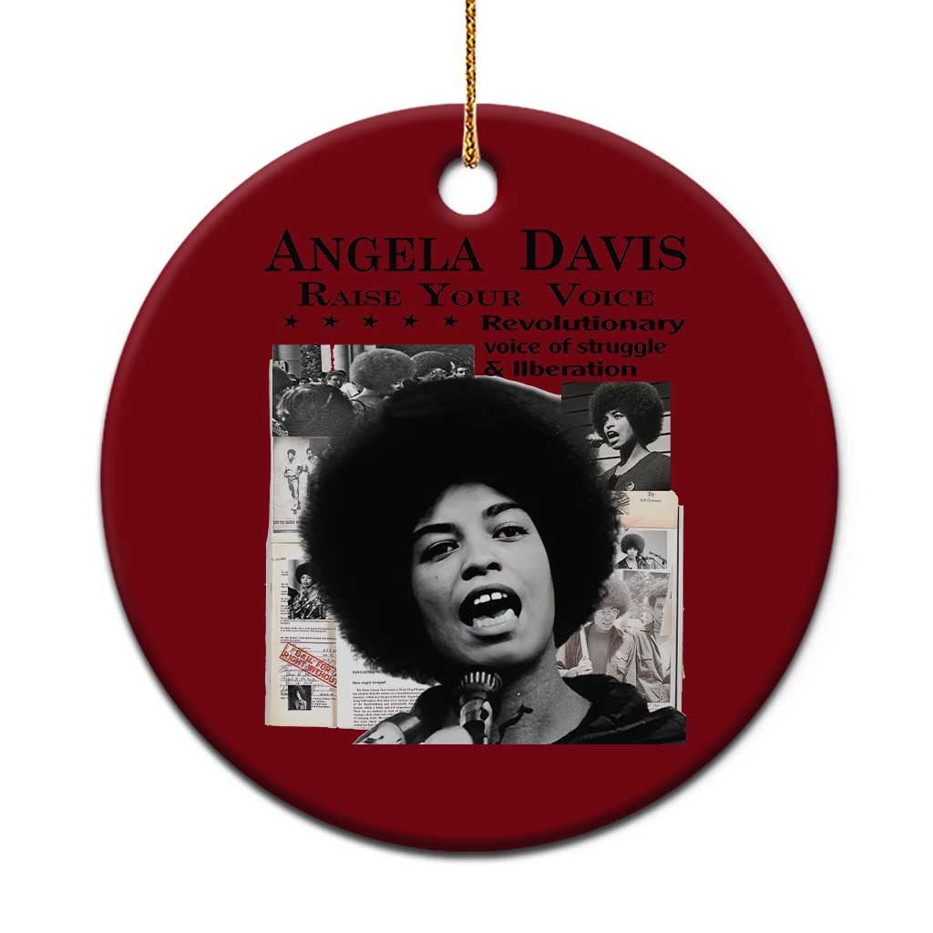 Angela Davis Ceramic Ornament Raise Your Voice Revolutionary Power Liberation - Wonder Print Shop