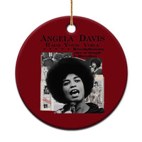 Angela Davis Ceramic Ornament Raise Your Voice Revolutionary Power Liberation - Wonder Print Shop