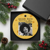 Angela Davis Ceramic Ornament Raise Your Voice Revolutionary Power Liberation - Wonder Print Shop