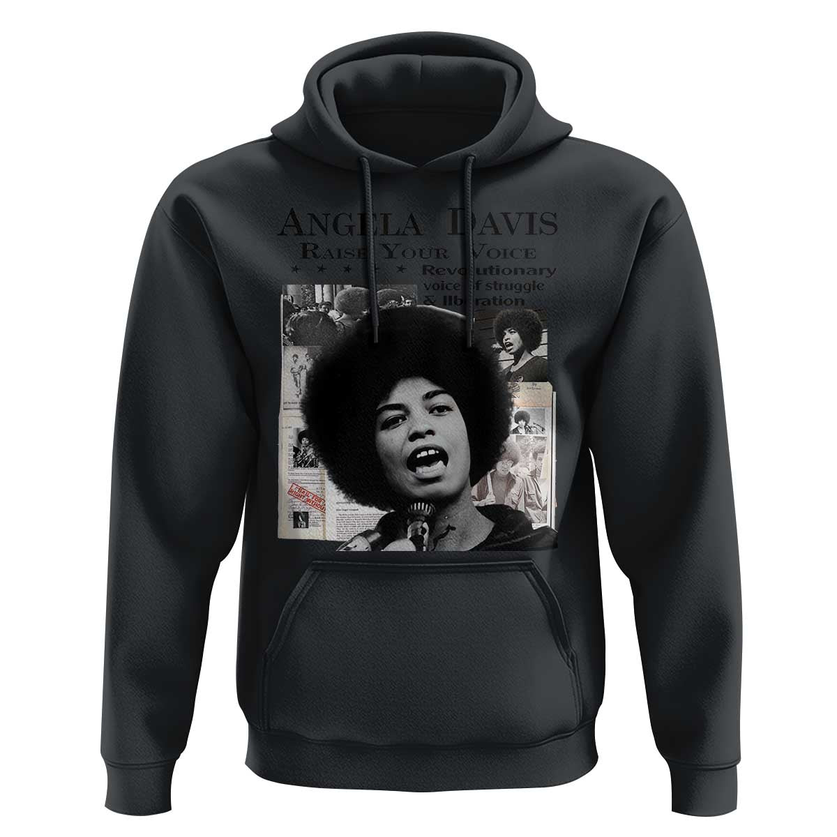 Angela Davis Hoodie Raise Your Voice Revolutionary Power Liberation - Wonder Print Shop