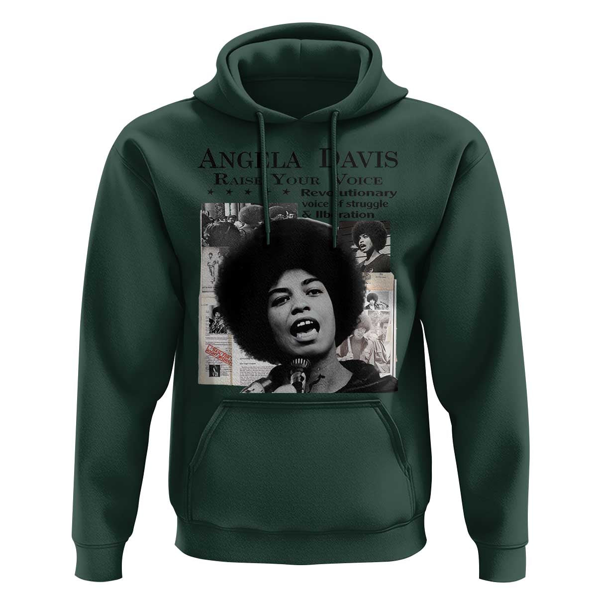 Angela Davis Hoodie Raise Your Voice Revolutionary Power Liberation - Wonder Print Shop