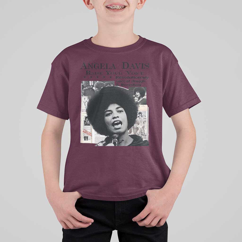 Angela Davis T Shirt For Kid Raise Your Voice Revolutionary Power Liberation - Wonder Print Shop