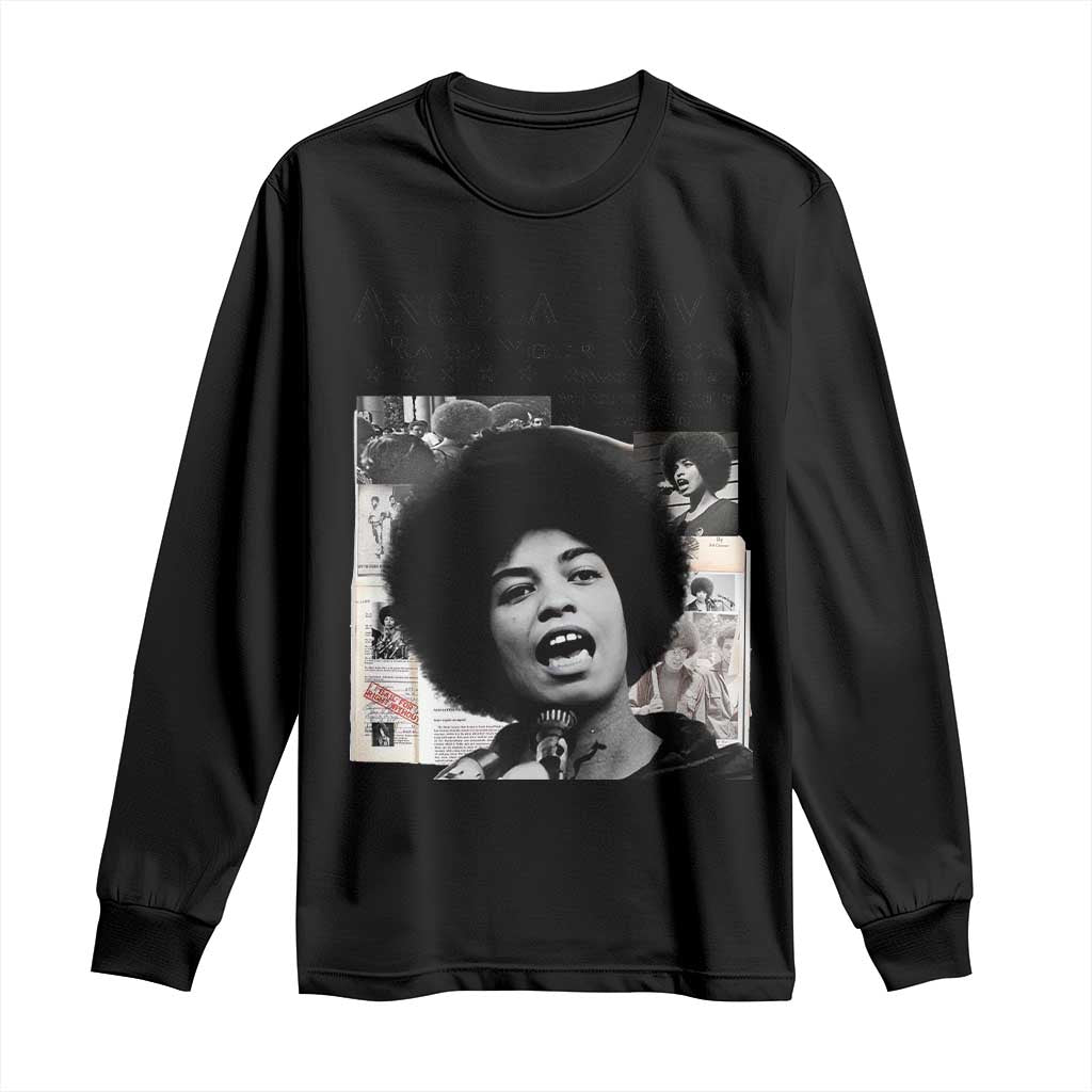 Angela Davis Long Sleeve Shirt Raise Your Voice Revolutionary Power Liberation - Wonder Print Shop