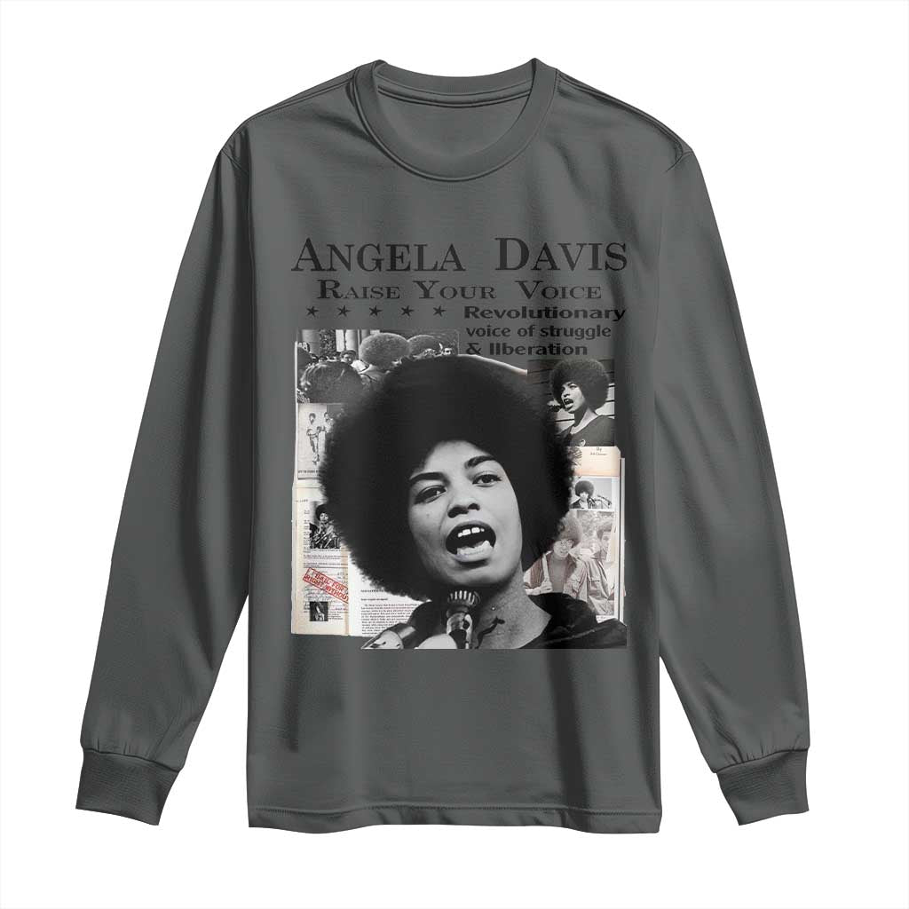 Angela Davis Long Sleeve Shirt Raise Your Voice Revolutionary Power Liberation - Wonder Print Shop