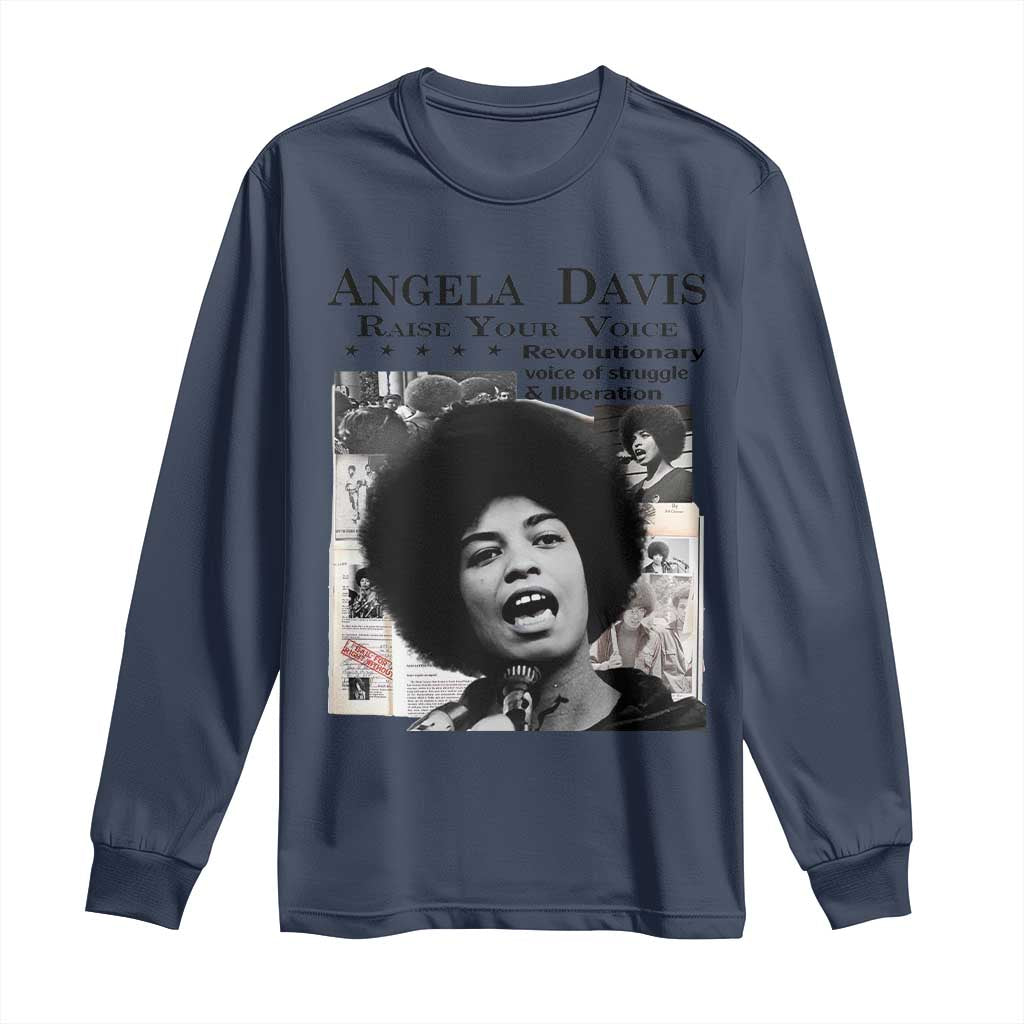 Angela Davis Long Sleeve Shirt Raise Your Voice Revolutionary Power Liberation - Wonder Print Shop