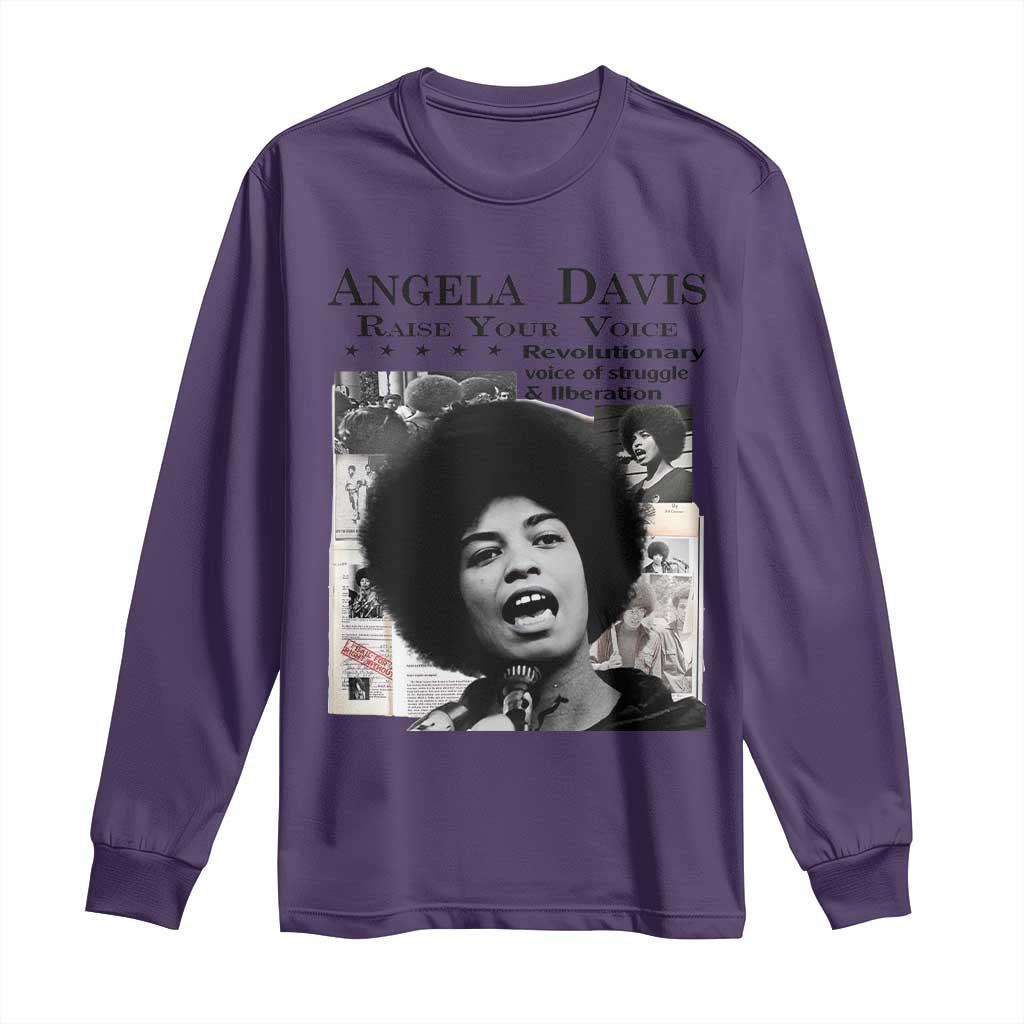 Angela Davis Long Sleeve Shirt Raise Your Voice Revolutionary Power Liberation - Wonder Print Shop