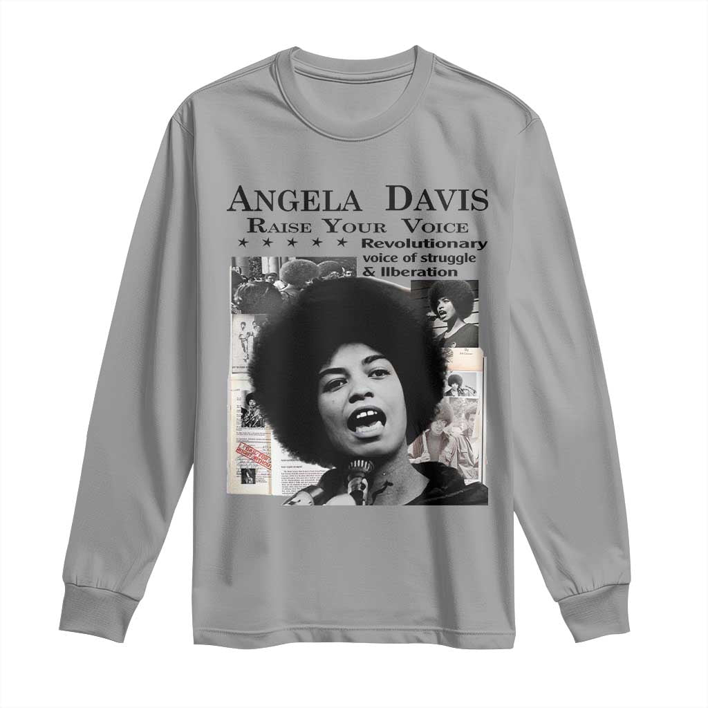 Angela Davis Long Sleeve Shirt Raise Your Voice Revolutionary Power Liberation - Wonder Print Shop