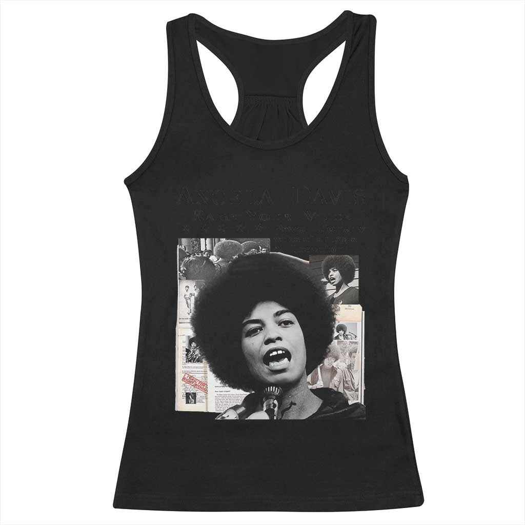 Angela Davis Racerback Tank Top Raise Your Voice Revolutionary Power Liberation - Wonder Print Shop