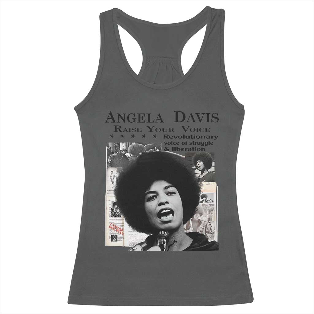 Angela Davis Racerback Tank Top Raise Your Voice Revolutionary Power Liberation - Wonder Print Shop