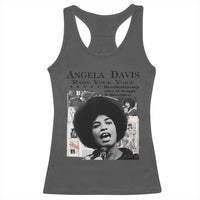 Angela Davis Racerback Tank Top Raise Your Voice Revolutionary Power Liberation - Wonder Print Shop
