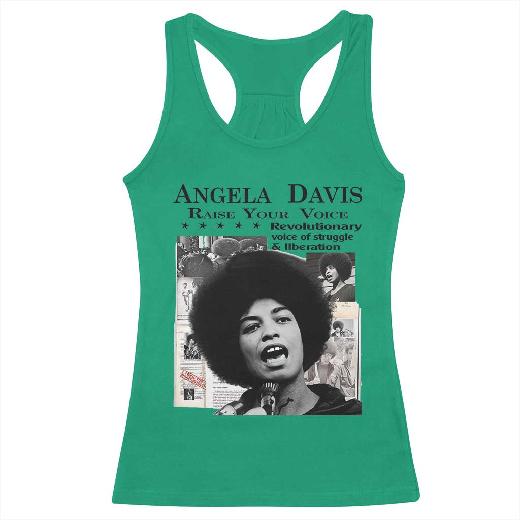 Angela Davis Racerback Tank Top Raise Your Voice Revolutionary Power Liberation - Wonder Print Shop