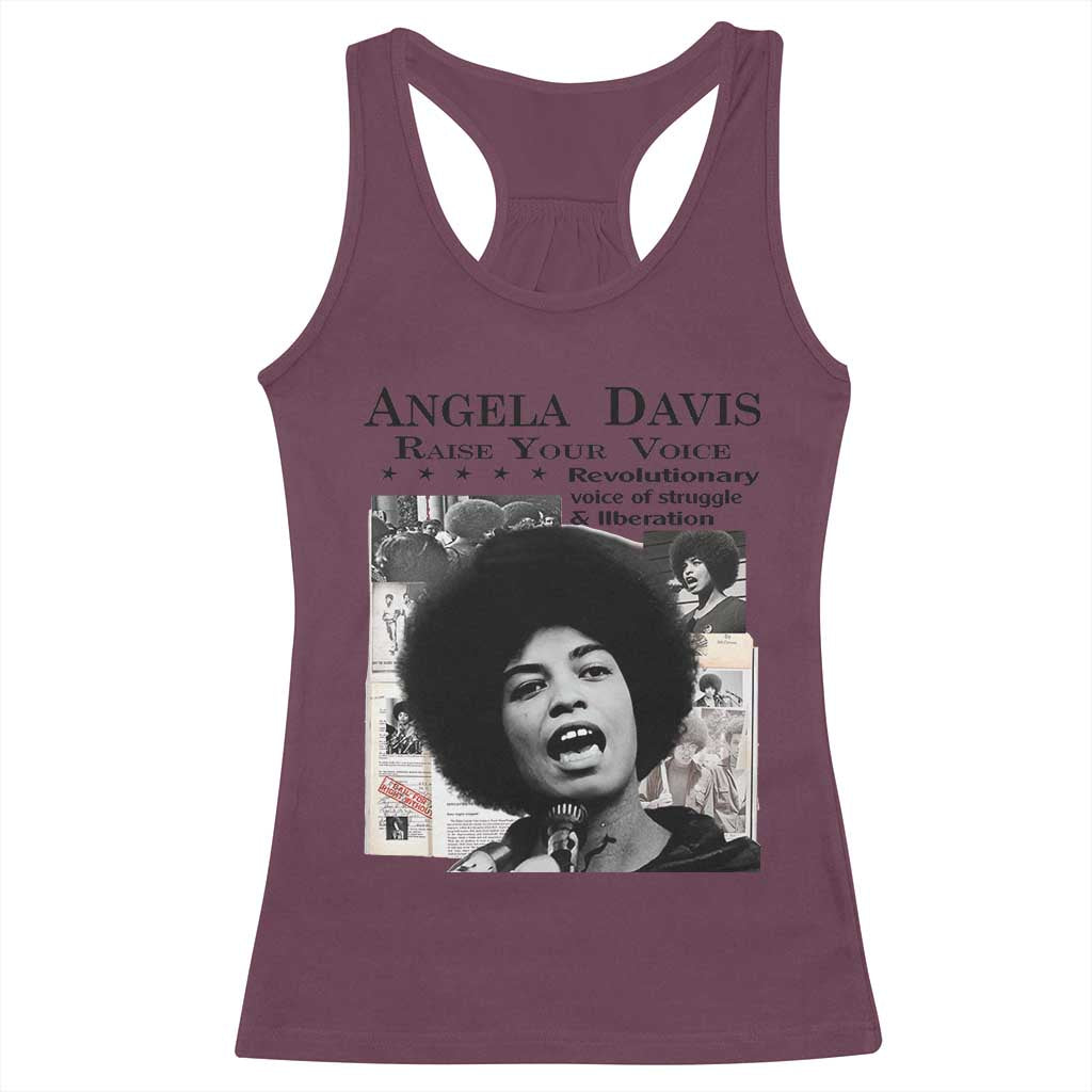 Angela Davis Racerback Tank Top Raise Your Voice Revolutionary Power Liberation - Wonder Print Shop