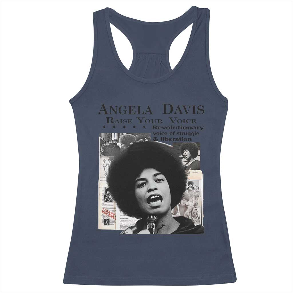 Angela Davis Racerback Tank Top Raise Your Voice Revolutionary Power Liberation - Wonder Print Shop
