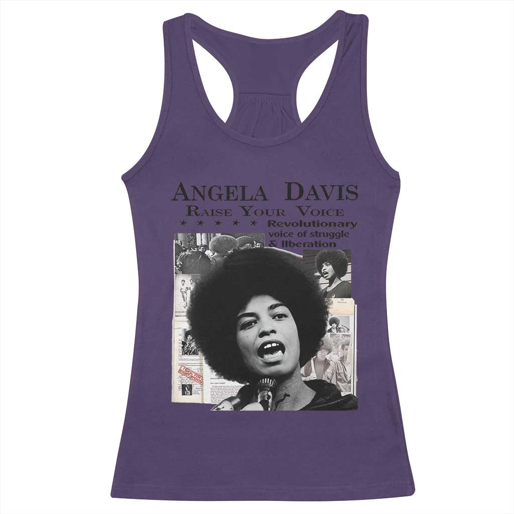 Angela Davis Racerback Tank Top Raise Your Voice Revolutionary Power Liberation - Wonder Print Shop