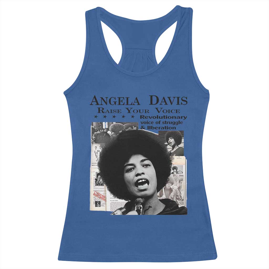 Angela Davis Racerback Tank Top Raise Your Voice Revolutionary Power Liberation - Wonder Print Shop
