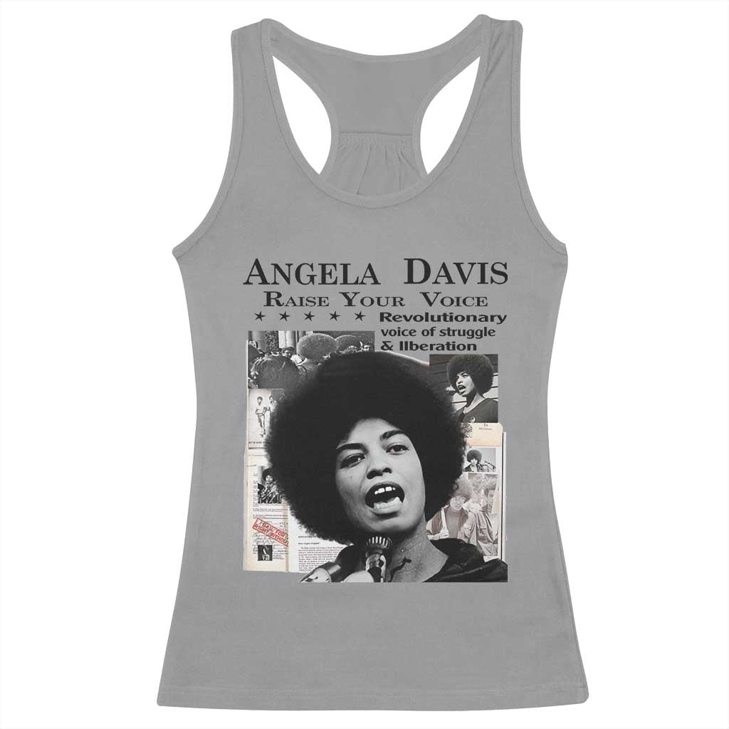 Angela Davis Racerback Tank Top Raise Your Voice Revolutionary Power Liberation - Wonder Print Shop