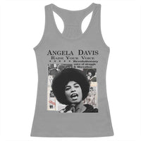 Angela Davis Racerback Tank Top Raise Your Voice Revolutionary Power Liberation - Wonder Print Shop