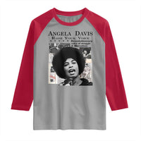Angela Davis Raglan Shirt Raise Your Voice Revolutionary Power Liberation - Wonder Print Shop
