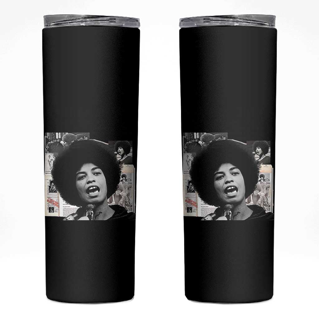 Angela Davis Skinny Tumbler Raise Your Voice Revolutionary Power Liberation - Wonder Print Shop
