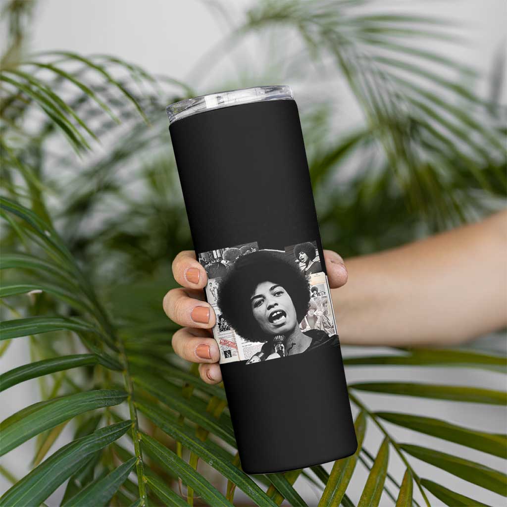 Angela Davis Skinny Tumbler Raise Your Voice Revolutionary Power Liberation - Wonder Print Shop