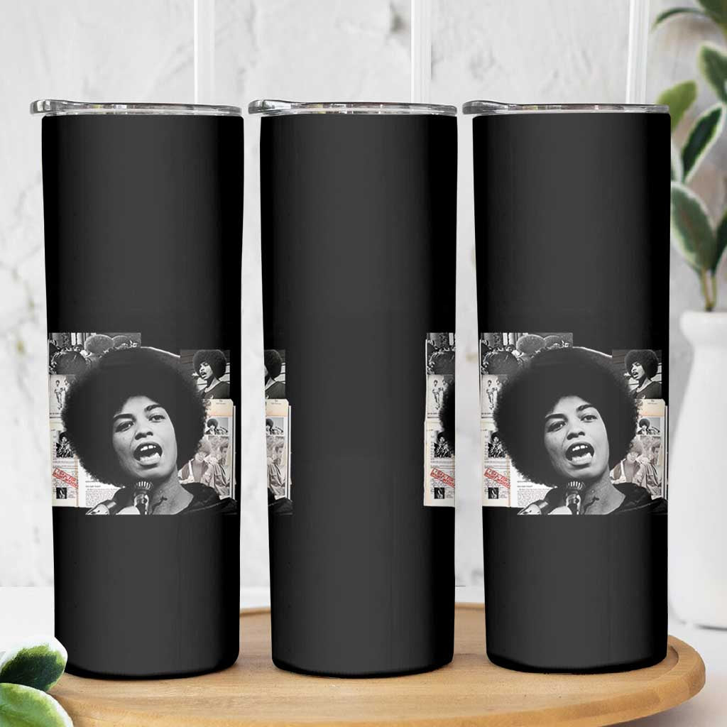 Angela Davis Skinny Tumbler Raise Your Voice Revolutionary Power Liberation - Wonder Print Shop