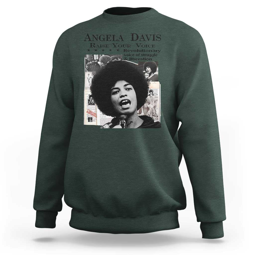 Angela Davis Sweatshirt Raise Your Voice Revolutionary Power Liberation - Wonder Print Shop