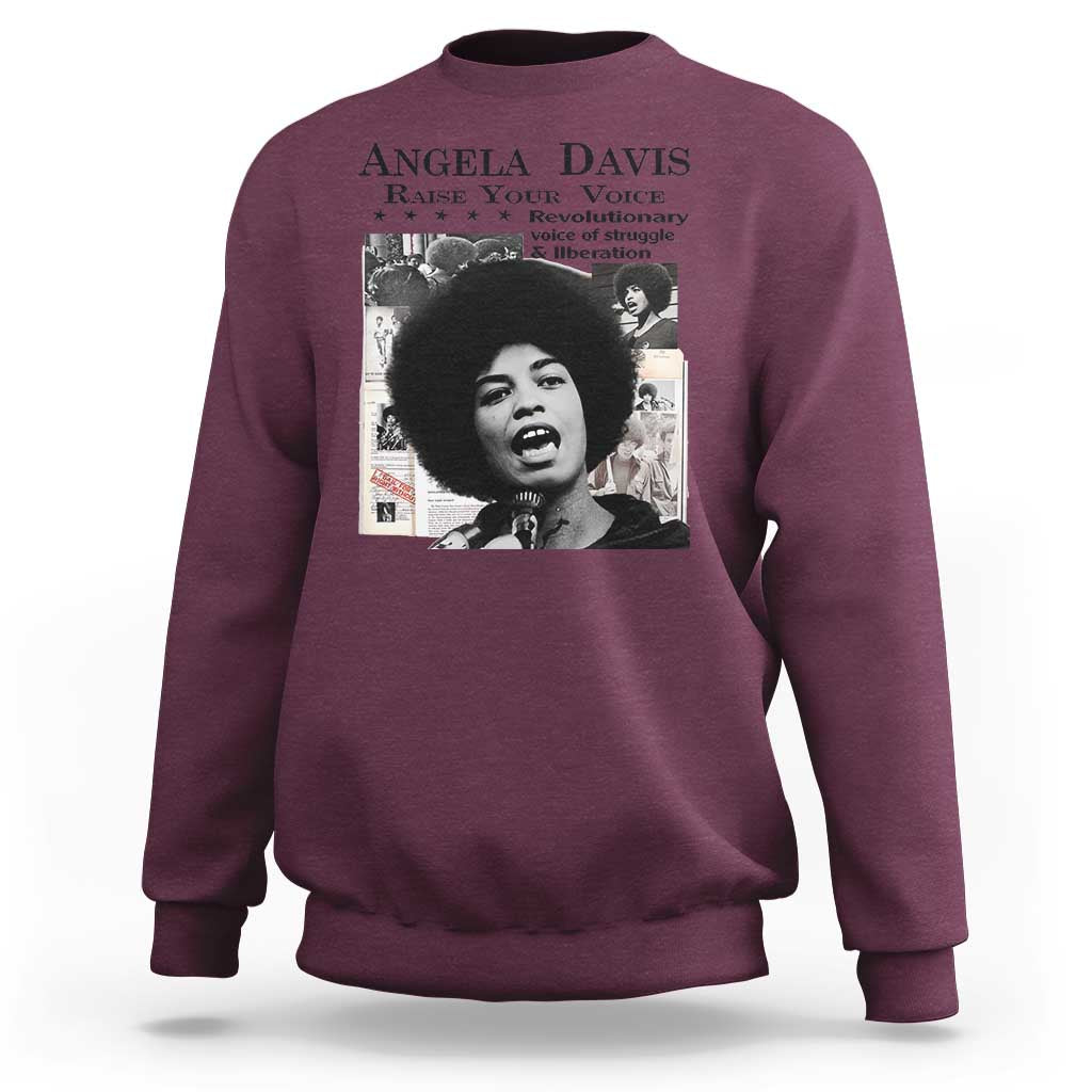 Angela Davis Sweatshirt Raise Your Voice Revolutionary Power Liberation - Wonder Print Shop