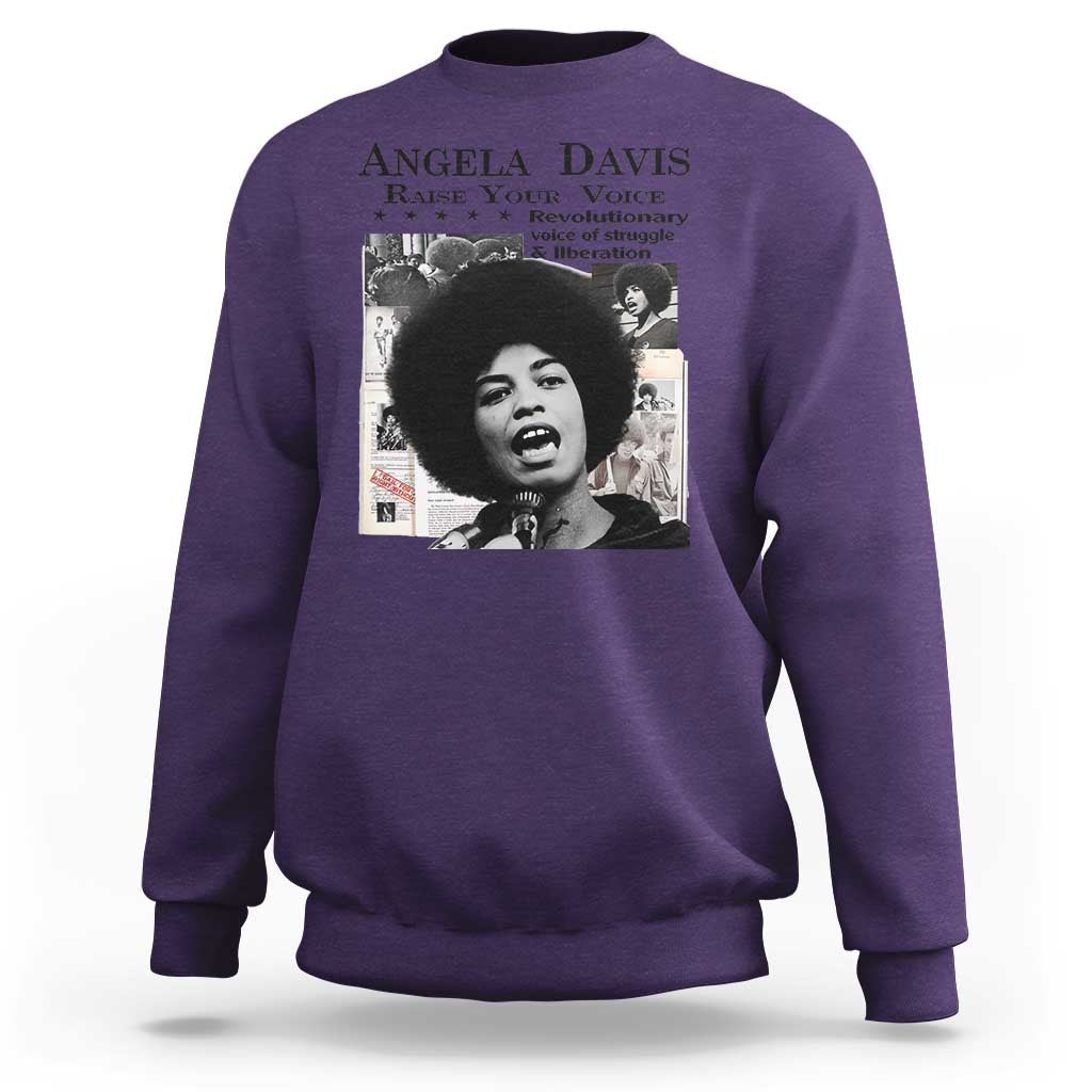 Angela Davis Sweatshirt Raise Your Voice Revolutionary Power Liberation - Wonder Print Shop