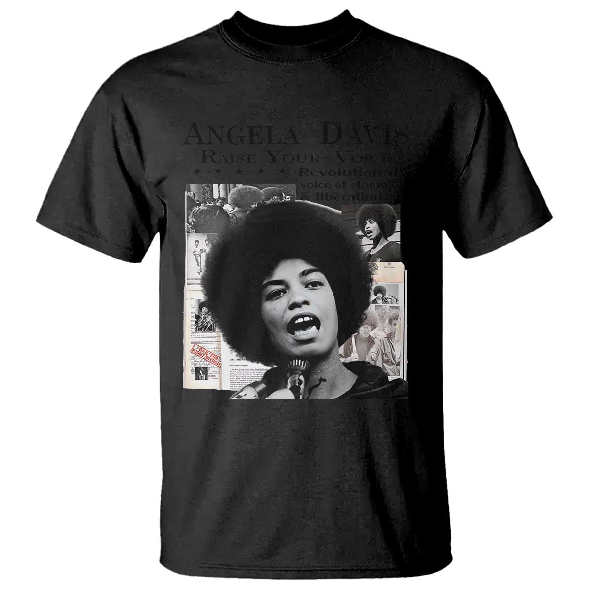 Angela Davis T Shirt Raise Your Voice Revolutionary Power Liberation - Wonder Print Shop