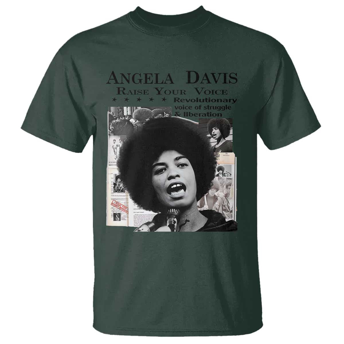 Angela Davis T Shirt Raise Your Voice Revolutionary Power Liberation - Wonder Print Shop
