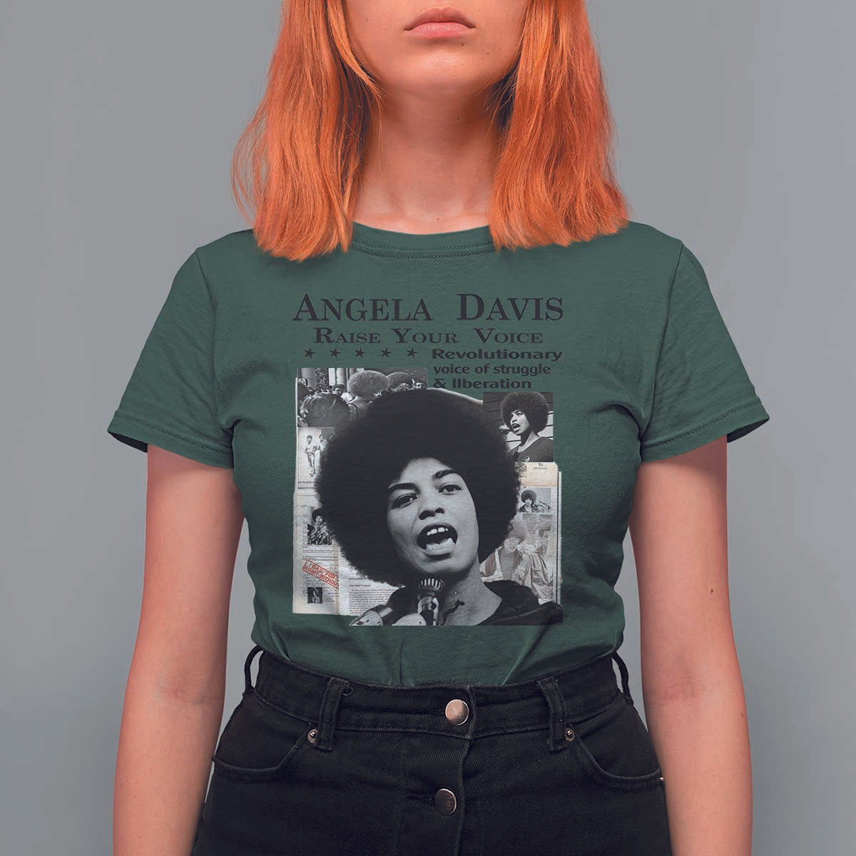Angela Davis T Shirt For Women Raise Your Voice Revolutionary Power Liberation - Wonder Print Shop