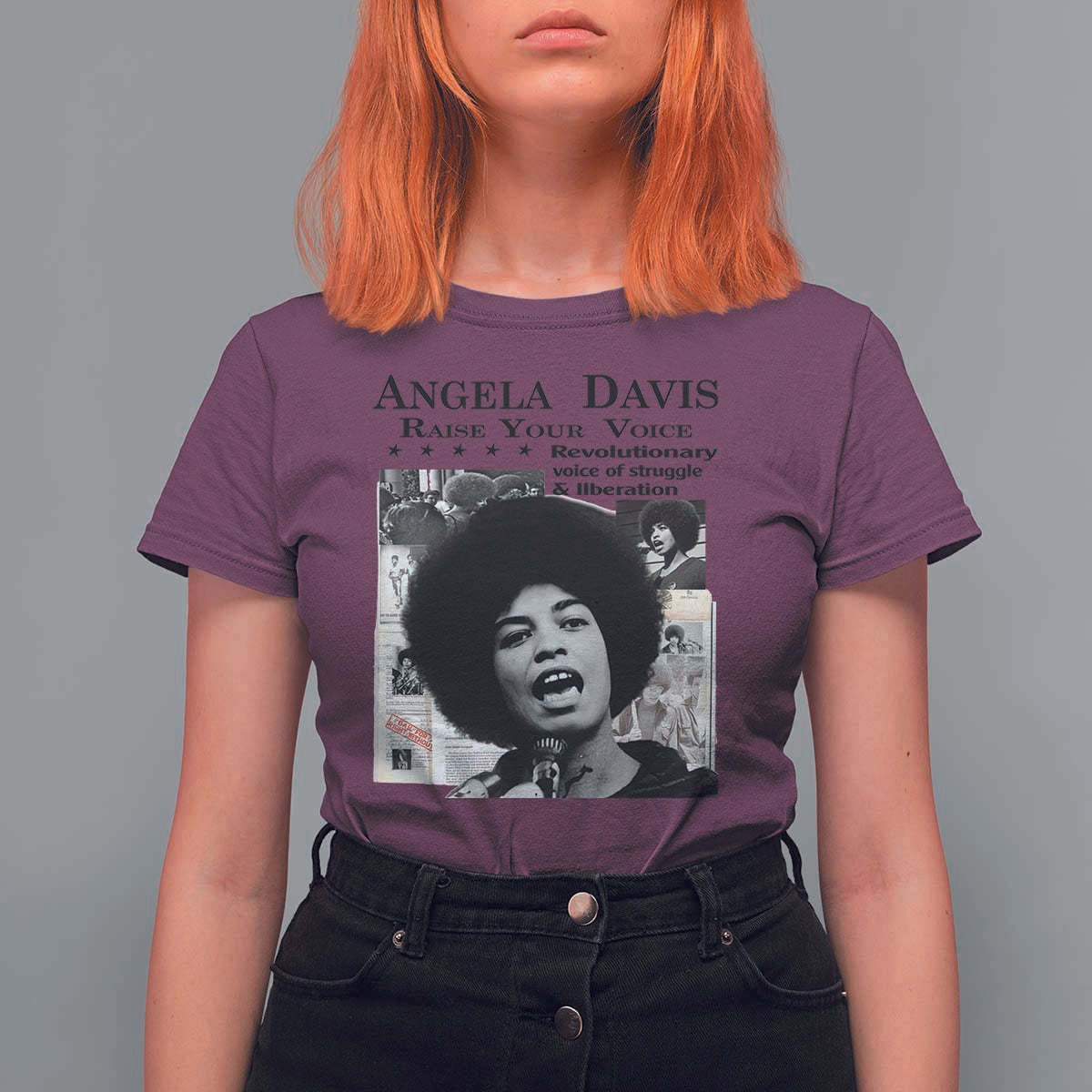 Angela Davis T Shirt For Women Raise Your Voice Revolutionary Power Liberation - Wonder Print Shop