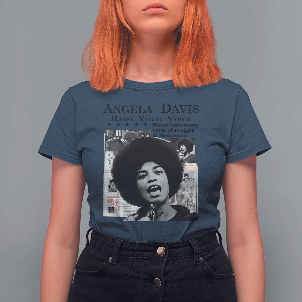 Angela Davis T Shirt For Women Raise Your Voice Revolutionary Power Liberation - Wonder Print Shop