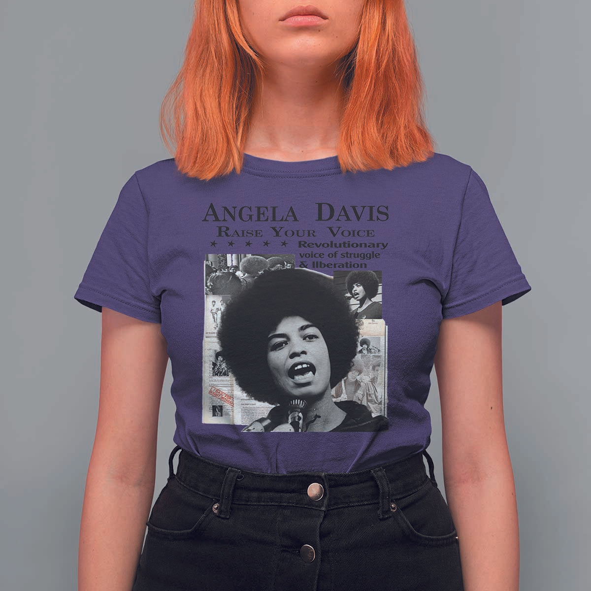 Angela Davis T Shirt For Women Raise Your Voice Revolutionary Power Liberation - Wonder Print Shop