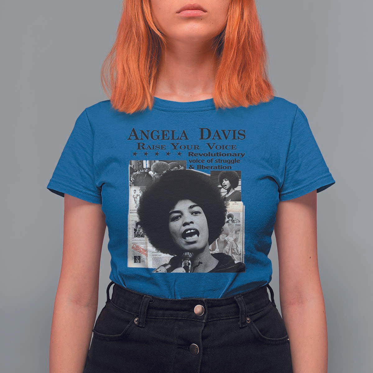 Angela Davis T Shirt For Women Raise Your Voice Revolutionary Power Liberation - Wonder Print Shop