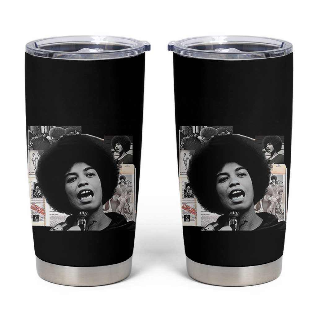 Angela Davis Tumbler Cup Raise Your Voice Revolutionary Power Liberation - Wonder Print Shop