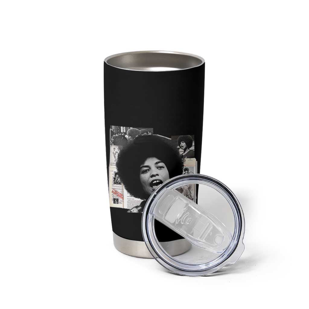 Angela Davis Tumbler Cup Raise Your Voice Revolutionary Power Liberation - Wonder Print Shop