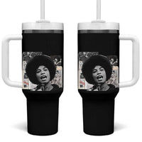 Angela Davis Tumbler With Handle Raise Your Voice Revolutionary Power Liberation - Wonder Print Shop