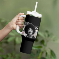 Angela Davis Tumbler With Handle Raise Your Voice Revolutionary Power Liberation - Wonder Print Shop
