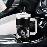 Angela Davis Tumbler With Handle Raise Your Voice Revolutionary Power Liberation - Wonder Print Shop