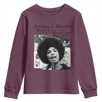 Angela Davis Youth Sweatshirt Raise Your Voice Revolutionary Power Liberation - Wonder Print Shop