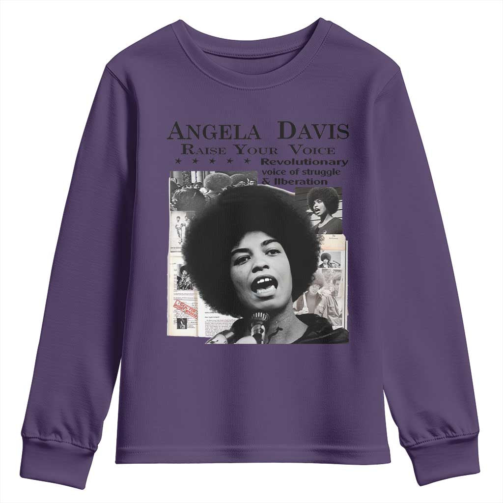 Angela Davis Youth Sweatshirt Raise Your Voice Revolutionary Power Liberation - Wonder Print Shop