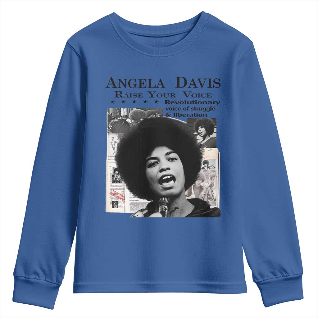 Angela Davis Youth Sweatshirt Raise Your Voice Revolutionary Power Liberation - Wonder Print Shop