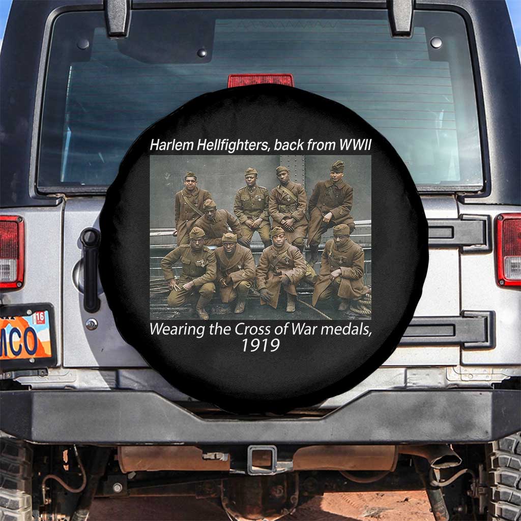 Harlem Hellfighters 1919 WWII Heroes Spare Tire Cover Cross of War Medal Tribute African American Black History - Wonder Print Shop