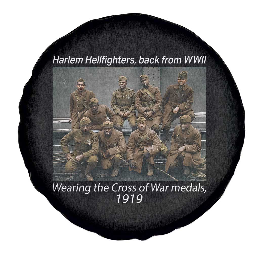 Harlem Hellfighters 1919 WWII Heroes Spare Tire Cover Cross of War Medal Tribute African American Black History - Wonder Print Shop