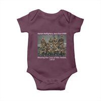 Harlem Hellfighters 1919 WWII Heroes Baby Onesie Cross of War Medal Tribute African American Black History - Wonder Print Shop